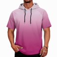 thumbnail image 1 of JULMCOMO Men's Shirts Ombre Gradient Quick Dry Drawstring Hooded Travel Casual T Shirt Short Sleeve Loose Fit Summer Hoodie Ginger 2XL, 1 of 6