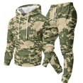 thumbnail image 1 of JULMCOMO Mens Sweatsuit Camouflage Print Drawstring Hooded Loose Fit Casual Pullover Sweatshirt Workout Jogging Pants 2 Piece Tracksuit Winter Outfits Army Green M, 1 of 5