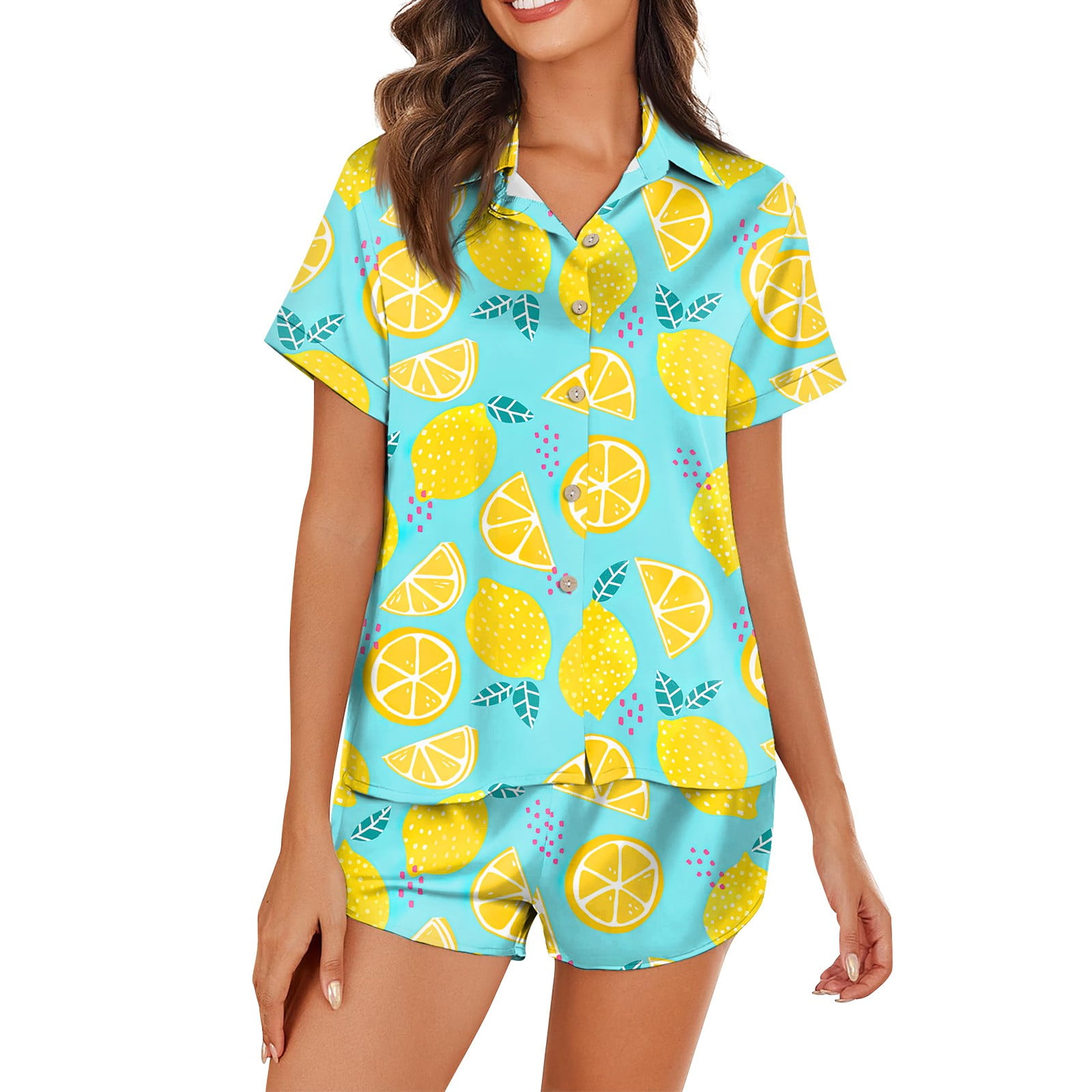 ★SPAO★ Small and cute short-sleeved pajamas LIGHT YELLOW S JULMCOMO-Pajamas-Women-Set-