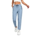thumbnail image 1 of JULMCOMO Pants for Women Drawstring Elastic Waist Lightweight Joggers Running Athletic Workout Pants With Zipper Pockets Sky Blue M, 1 of 5