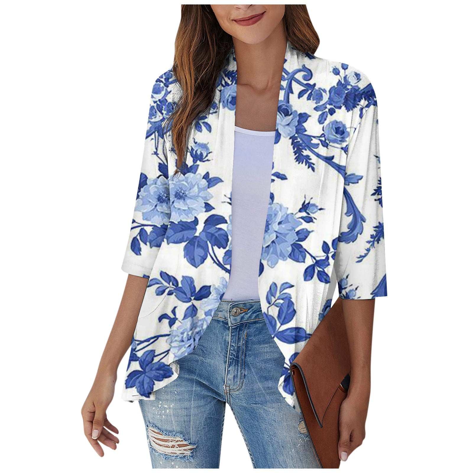 Pink Shrugs for Women 3/4 Sleeve Womens Summer Cardigan