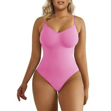 JULMCOMO Premium Seamless Sculpting Jumpsuit with Thong Design & Tight Support Fit ‌ Pink L