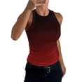 thumbnail image 1 of JULMCOMO Ribbed Knit Tank Tops for Women Gradient Crew Neck Sleeveless Comfy Summer Tank Tops Tie Dye Slim Fit Trendy Shirts Deep Red M, 1 of 5