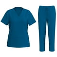 thumbnail image 1 of JULMCOMO Royal Blue Scrubs Sets for Women Plus Size Medical Scrub Sets Stretchy V Neck Scrub Tops and Pants Scrub Set Nursing Top Clothing Set for Women Royal Blue M, 1 of 7