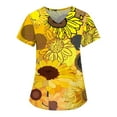 thumbnail image 1 of JULMCOMO Scrubs for Women Clearance Soft Sunflower Pattern Short Sleeve Scrubs Shirt Dressy V Neck Nurse Top Medical Workwear Tee with 2 Pockets Orange 5XL, 1 of 3