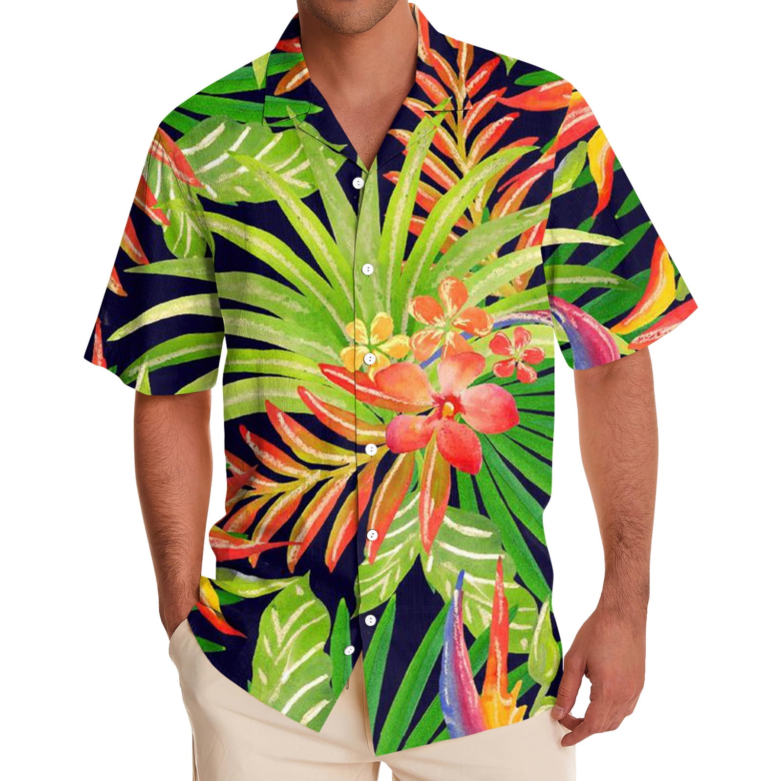 Joyidec Men's Hawaiian Shirt – Short Sleeve Button-Down Aloha Shirt For Beach, Party & Vacation - View #4