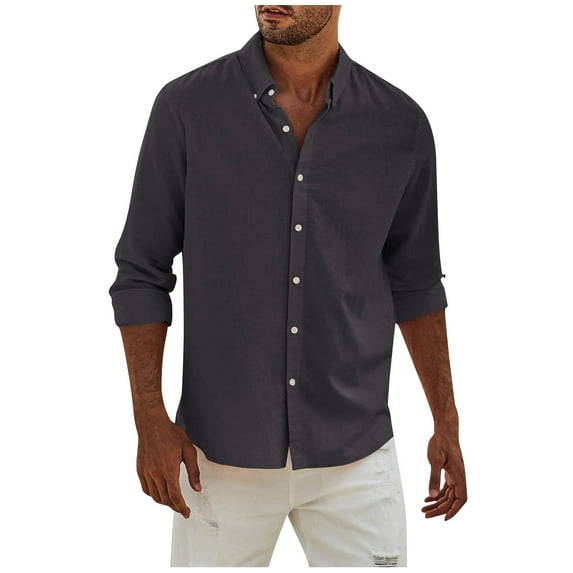 JULMCOMO Shirts for Men Short Sleeve Button Up Dress Shirts Casual Lightweight Beach Shirt Solid Color Summer Wedding Shirt,Navy