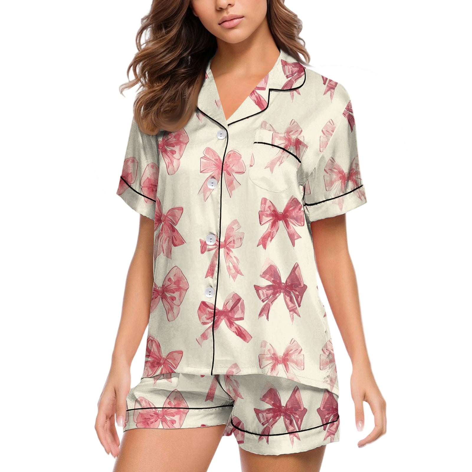 ZMJ Soft Pajama Set For Women - Cute Button-Down PJ Set, Lounge Wear, Postpartum Gift, Size XL - View #5