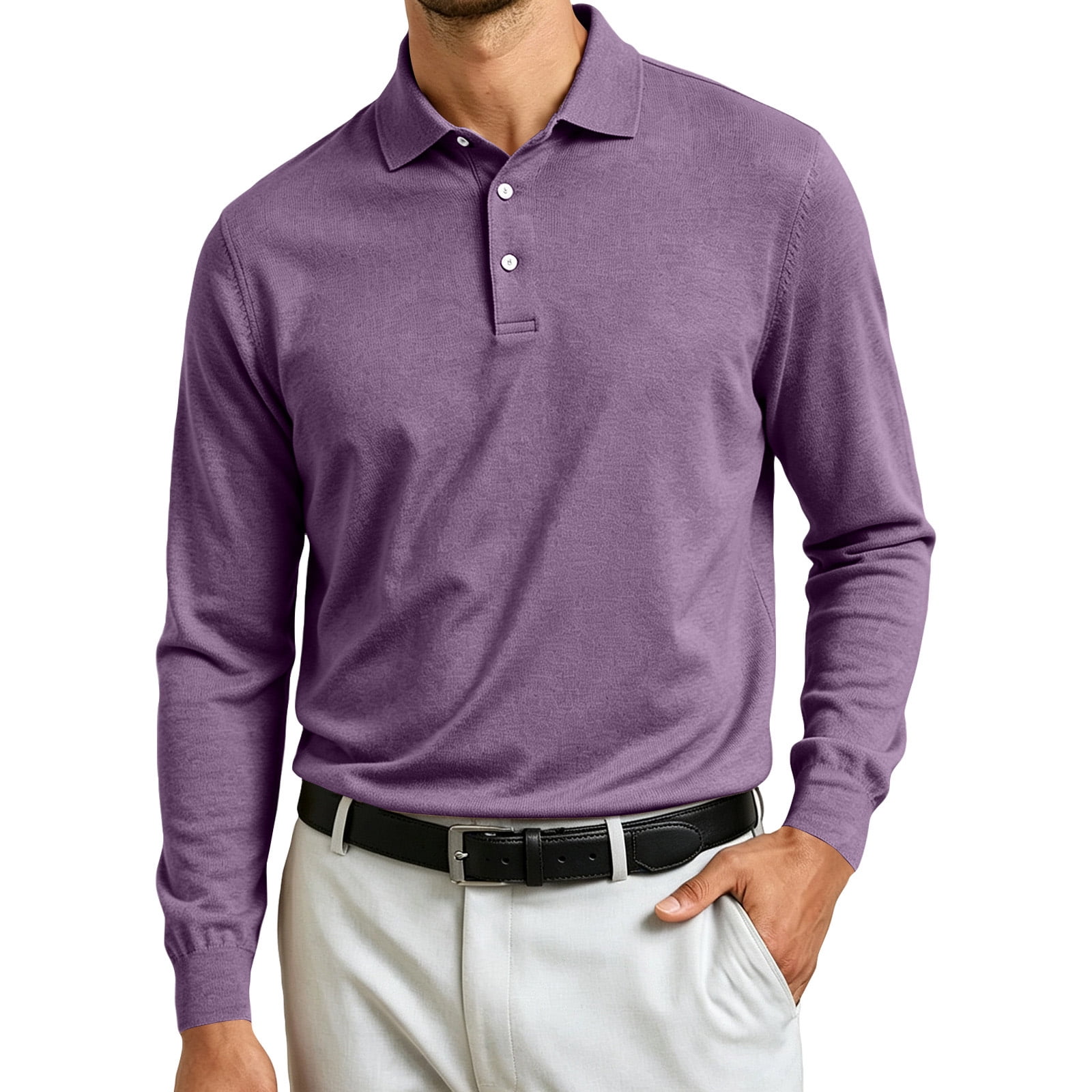 Spring Color Buttons For Crafts JULMCOMO Solid Color Long Sleeve Polo Shirts for Men Classic Lapel ...