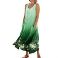 thumbnail image 1 of JULMCOMO Summer Dresses for Women 2024 Round Neck Casual Boho Long Dress Floral Print Plus Size Sleeveless Maxi Dress with Pocket, 1 of 5