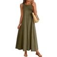 thumbnail image 1 of JULMCOMO Summer Dresses for Women 2026 Sleeveless Crew Neck Casual Comfy A Line Loose Fit Maxi Sundresses for Beach Vacation Army Green XL, 1 of 5