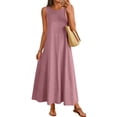 thumbnail image 1 of JULMCOMO Summer Dresses for Women 2026 Sleeveless Crew Neck Casual Comfy A Line Loose Fit Maxi Sundresses for Beach Vacation Pink XL, 1 of 5