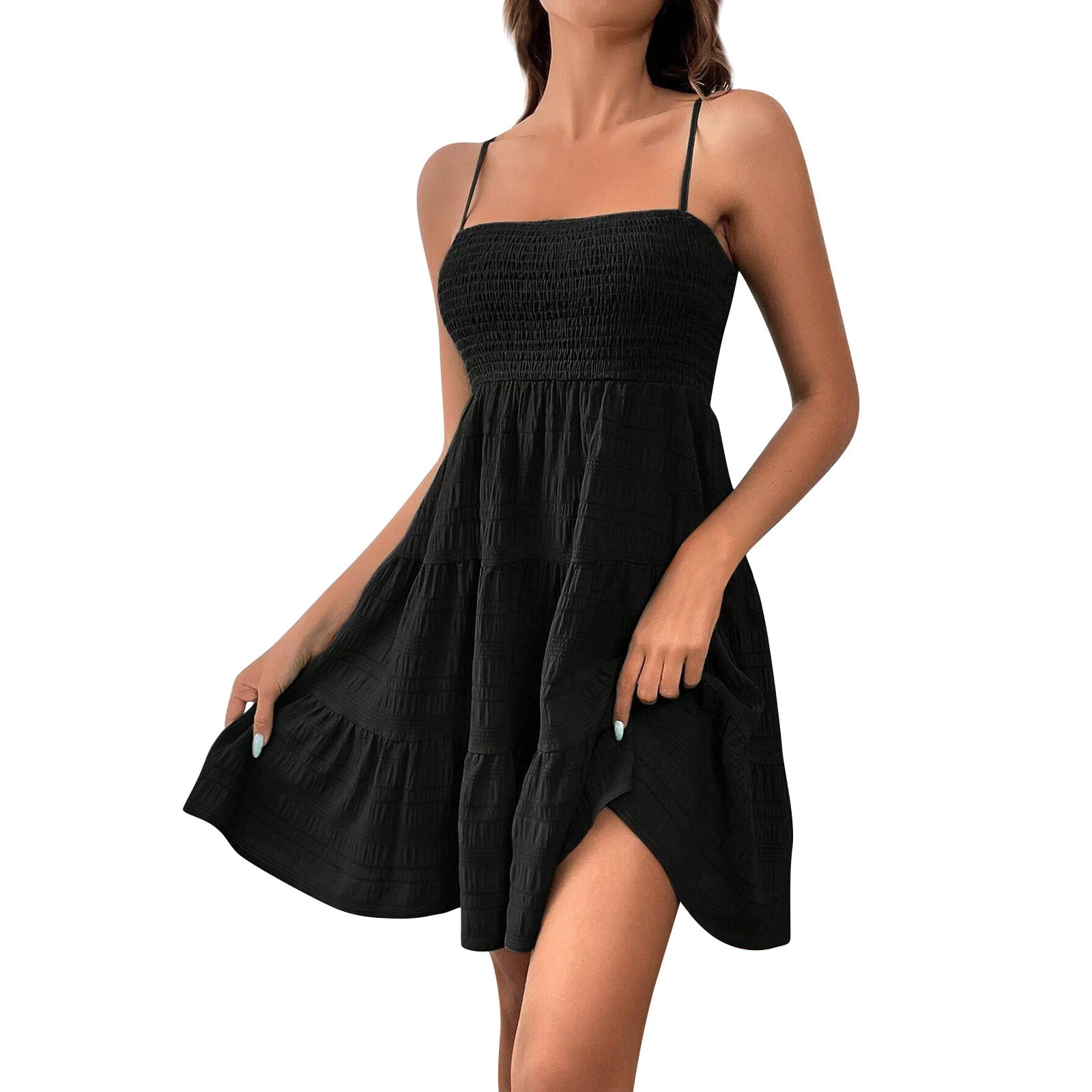 JULMCOMO Sundresses for Women 2024 Beach Vacation Mini Dress Backless ...