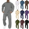 thumbnail image 1 of JULMCOMO Sweatsuits for Men Two-Piece Tracksuits Pullover Warm Jogging Long Sleeve Fall Round Neck Sport Sweatsuits Sports Pants Suit Set Brown L-Large, 1 of 7