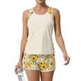thumbnail image 1 of JULMCOMO Tankini Swimsuits for Women Sunflower Print Crew Neck Drawstring Sporty Bathing Suits Summer Vacation Two Piece Swimsuit Complexion 2XL, 1 of 6
