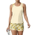 thumbnail image 1 of JULMCOMO Tankini Swimsuits for Women Sunflower Print Crew Neck Drawstring Sporty Bathing Suits Summer Vacation Two Piece Swimsuit Ginger L, 1 of 6