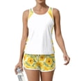 thumbnail image 1 of JULMCOMO Tankini Swimsuits for Women Sunflower Print Drawstring Crew Neck Sports Bathing Suit Beach Summer Two Piece Swimsuit Complexion XL, 1 of 6
