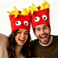 thumbnail image 1 of JULMCOMO Thanksgiving Food Costume Hat for Men Women Plush Novelty French Fries Funny Party Headwear Fun Snack Hat for Halloween Birthday Theme Party A, 1 of 6