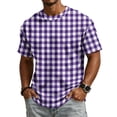 thumbnail image 1 of JULMCOMO Waffle Knit Shirts for Men Striped Crew Neck Short Sleeve Casual Summer T Shirt Loose Fit Comfy Classic Tees Light Gray 2XL, 1 of 6