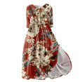 Women's Casual Dresses Lapel Neck Button Lace Up Boho Dress
