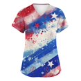 thumbnail image 1 of JULMCOMO Women's Independence Day Scrub Tops Cute American Flag Print Short Sleeve V Neck Shirts Anti Wrinkle Nursing Uniform Tops with Pockets Gray S, 1 of 4