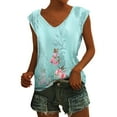 Women's Summer Tops Sleeveless V Neck Shirts Party Loose