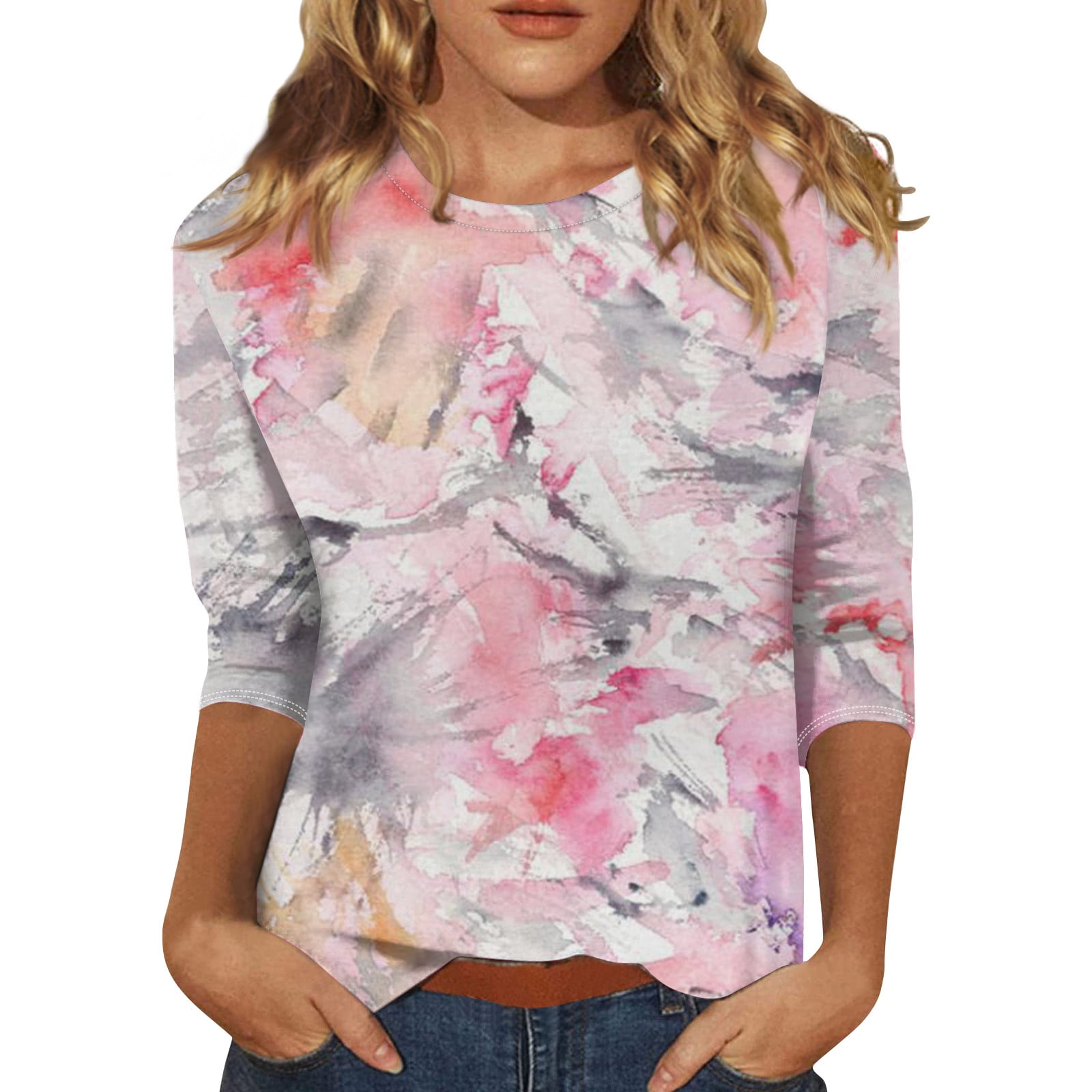 Women's Half Elbow Sleeve Blouse - Loose Fit Casual Dressy Top For Fall Outfits