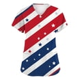 thumbnail image 1 of JULMCOMO Womens Independence Day Shirts 2025 Short Sleeve V Neck American Flag Print Shirt Stretchy Soft Trendy Blouses Cute Scrub Tops Yellow, 1 of 4