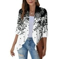 thumbnail image 1 of JULMCOMO Womens Plus Size Shrugs and Cardigans 3/4 Sleeve Black Cardigan for Women Lightweight Open Front Shrug Cardigan Floral Print Dressy Casual Soft Kimono Cardigan, 1 of 7