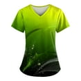 thumbnail image 1 of JULMCOMO Womens Scrubs Clearance Personalized Comfy Star Pattern Short Sleeve Scrubs Shirt Dressy V Neck Nurse Top Plus Size Workwear with Side Pockets Green 5XL, 1 of 3