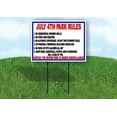 thumbnail image 1 of JULY 4TH PARK RULES 18inx24in Yard Road Sign w/ Stand, 1 of 4