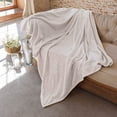 thumbnail image 1 of JULY HOME Flannel Fleece Throw Blankets for Couch Bed or Sofa - Soft 330GSM Bedspreads Queen Size - Lightweight Warm Plush Microfiber Blanket for Home and Bedroom (Queen 90"x90", White), 1 of 5