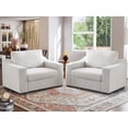 thumbnail image 1 of JULY'S SONG 47" W Accent Chair and A Half, Modern Oversized Reading Chair, Linen Fabric Living Room Chairs in Extra Wide Seat, Comfy Chair with Washable Covers, Cream White, Set of 2, 1 of 12