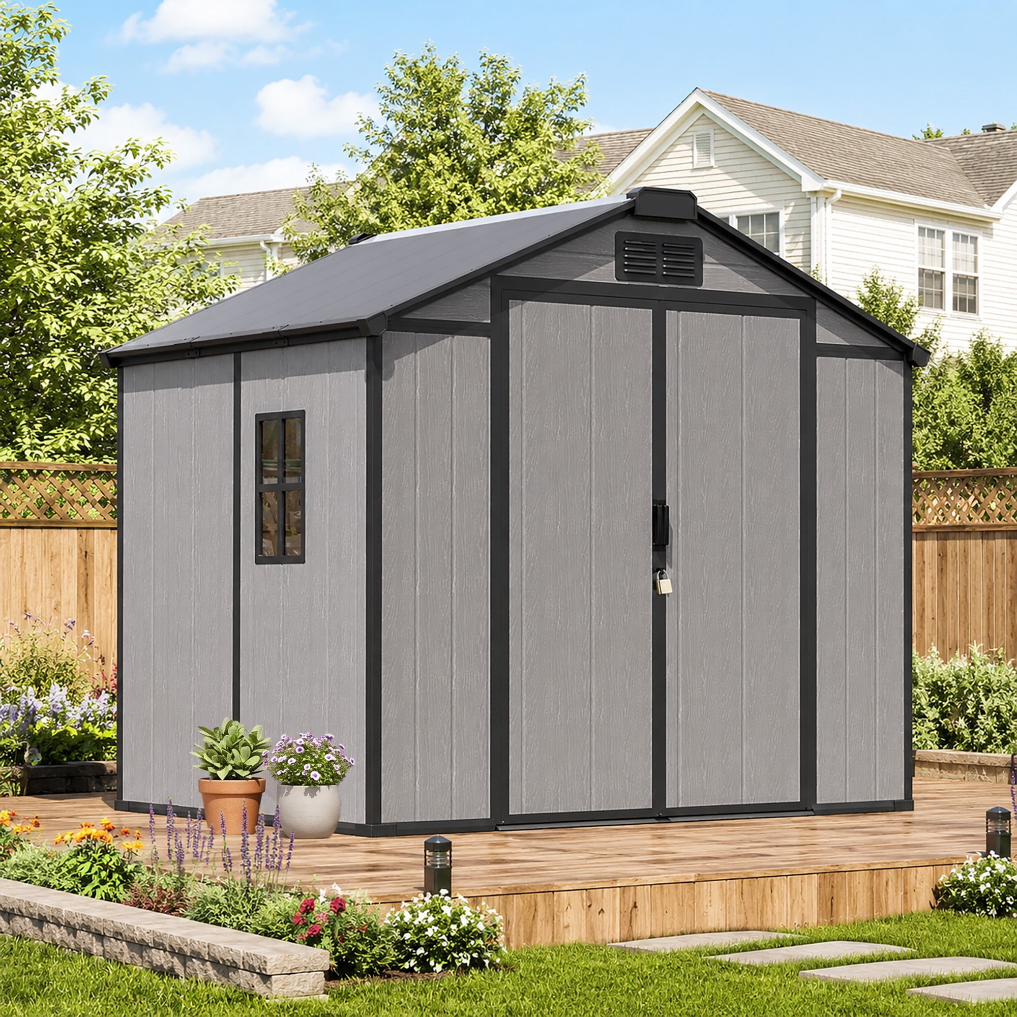 Suncast 7' x 7' Double-Wall Decorative Cascade Storage Shed