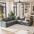 thumbnail image 1 of JULY'S SONG L-Shaped Couches for Living Room, Natural Linen Fabric Sectional Couch, Modern Sofa Set with Extra Deep Seats, Grey, 1 of 10