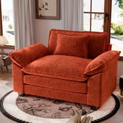 JULY'S SONG Oversized Accent Chair with Arms, Chenille Comfy Cloud Sofa Chairs in Living Room, Cozy Chair and a Half with Deep Seat, Modern Reading Chair for Be