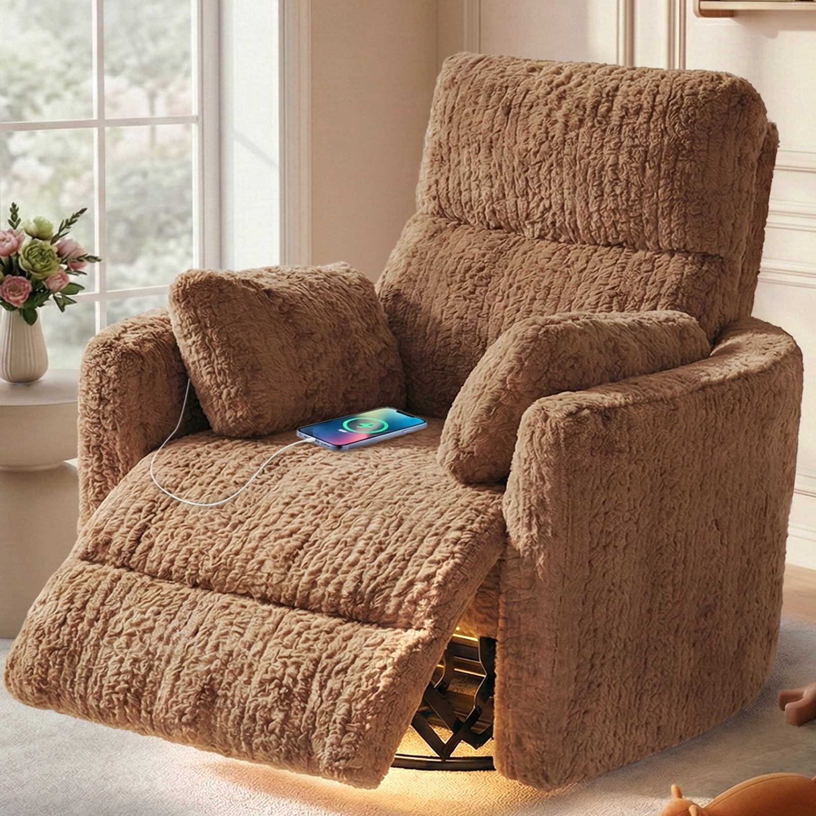 JULY'S SONG Power Nursery Recliner Chair for Living Room, Large Swivel ...