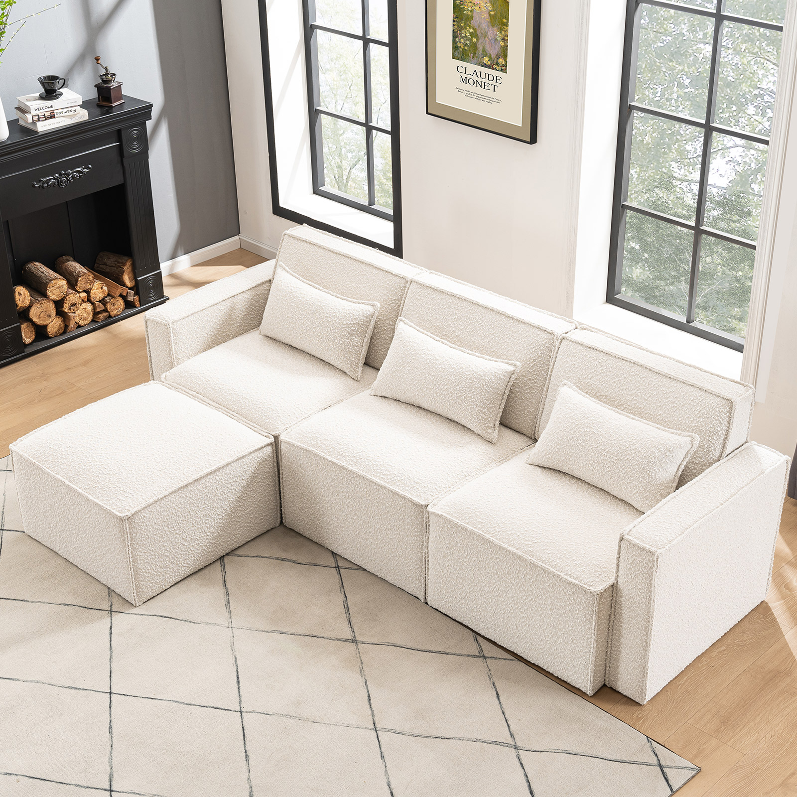 Beverly Fine Furniture F91A3PC Cavenzi Black Faux Leather Leftfacing