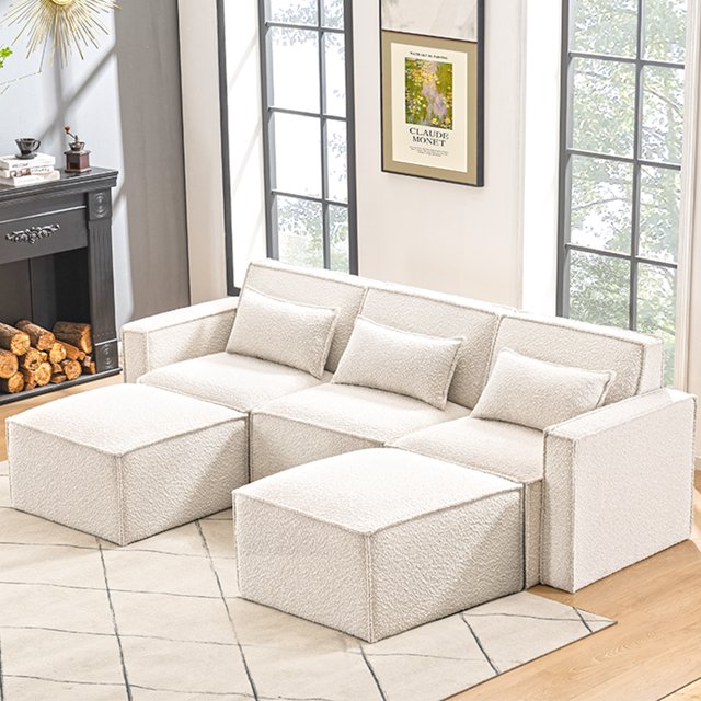 JULY'S SONG Sectional Couch,Modern Modular Sofa,Fabric UShaped Couch