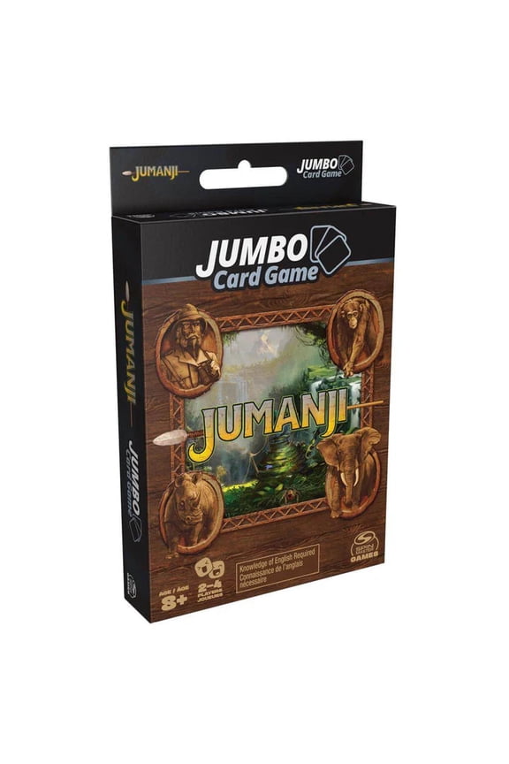, Jumanji, Jumbo Card Game Thrilling Adventure Family Board Game Based on the Action-Comedy Movie, for Kids and Adults Ages 8 & up