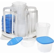 JUMBL&Trade Spin N Store- Swirl Around Carousel Food Storage Container with Lid 49-Piece Set Blue
