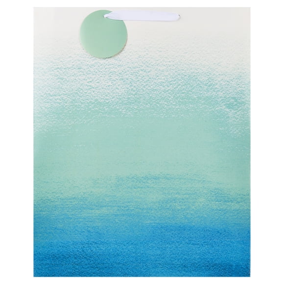 Jumbo Blue and White Ombre Paper Gift Bag, 14.5" x 5" x 18", by Way To Celebrate
