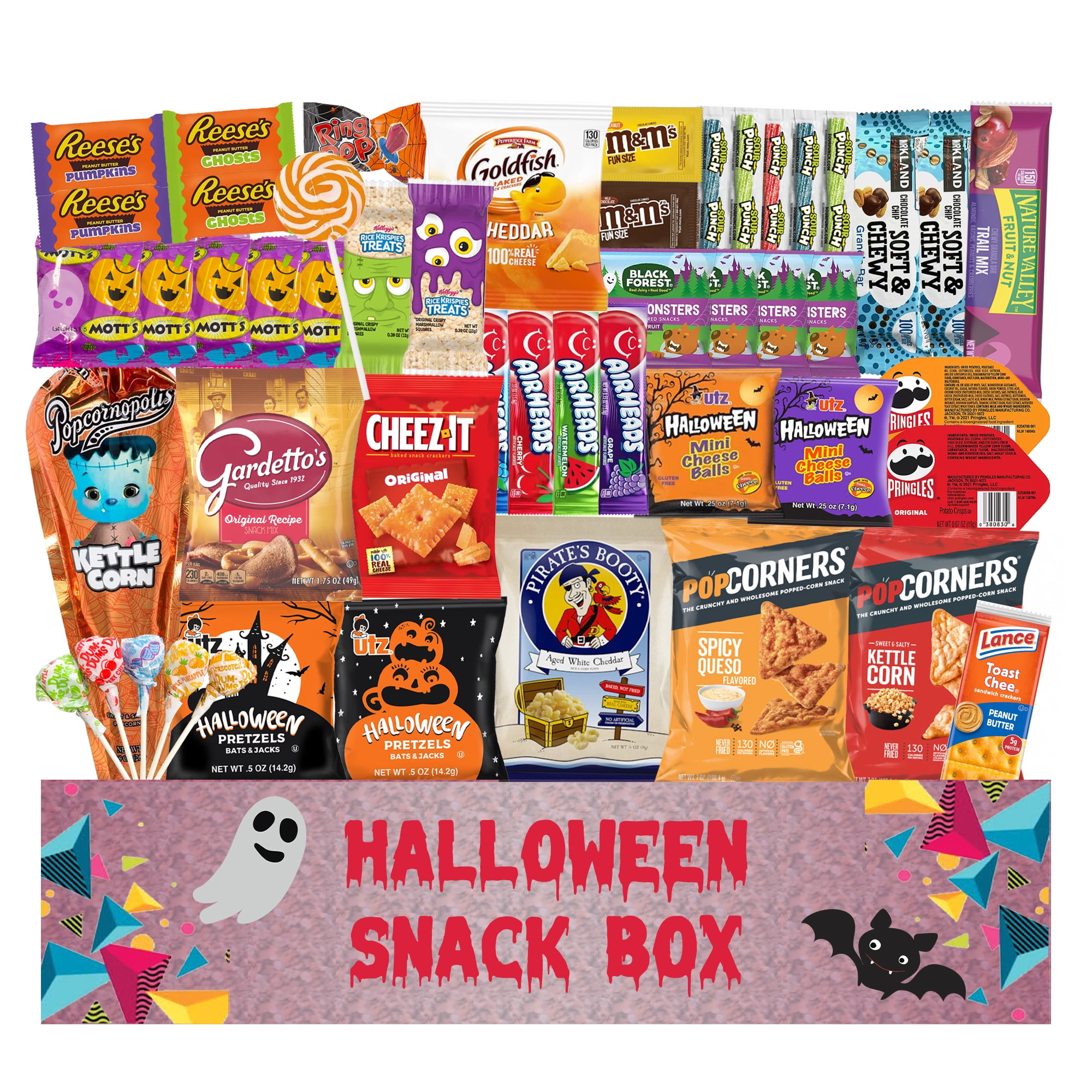 JUMBO JUMBLE Halloween Candy Gift Snack Box Care Package Assortment Candy Gift Basket Sampler Bulk Snack Variety Pack for Kids Adults Girl Boy Girlfriend Boyfriend College Student Military Personnel