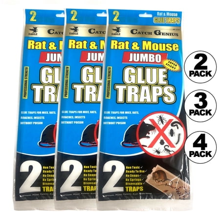 JUMBO MOUSE TRAP Sticky Glue RAT MICE Boards Baited (8 PACK (16 TRAPS))