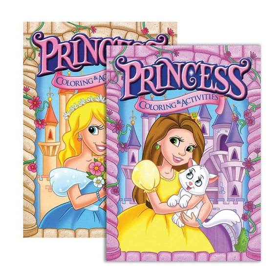 JUMBO PRINCESS Coloring & Activity Book 2-Title, for Learning Drawing Coloring, 2-Pack