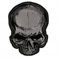 thumbnail image 1 of JUMBO SKULL GRAY, High Thread Embroidered Iron-On / Saw-On, Heat Sealed Backing Rayon PATCH - 6" x 8", 1 of 1