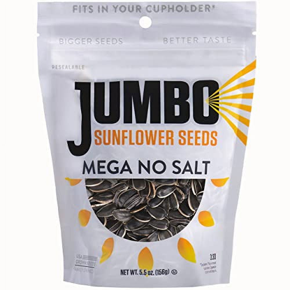 JUMBO SUNFLOWER SEEDS, Mega No Salt, 5.5Ounce (Pack of 12)