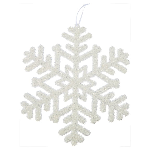 White Jumbo Tinsel Snowflake Christmas Ornament, 14", by Holiday Time