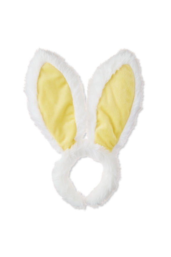 Jumbo Bunny Ears Headband, Yellow and White, 14", Easter by Way To Celebrate