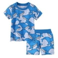 thumbnail image 1 of JUMESG Baby Boy Clothes Set Toddler Boys Clothing Sets Short Sleeve Tee and Shorts (Blue,5T), 1 of 3
